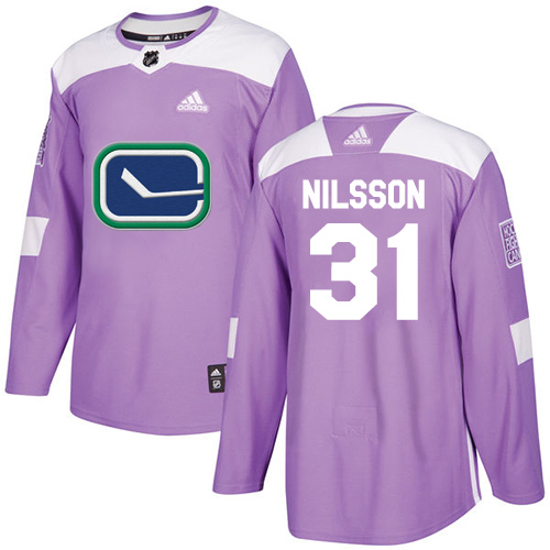 Adidas Canucks #31 Anders Nilsson Purple Authentic Fights Cancer Stitched NHL Jersey
